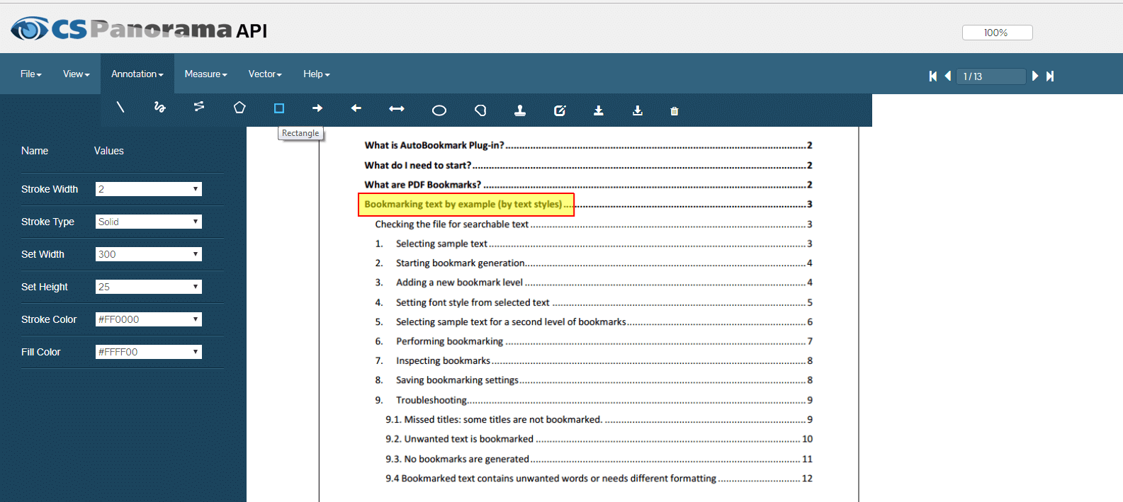 HTML5 document viewer with JS API | CSPanorama API