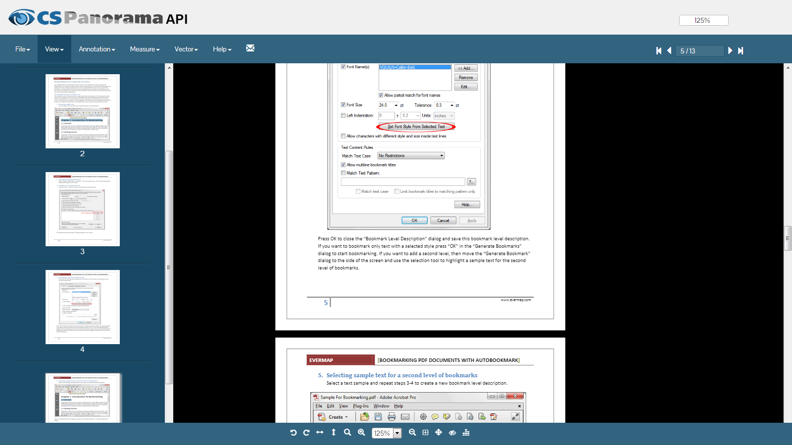 HTML5 document viewer with JS API | CSPanorama API